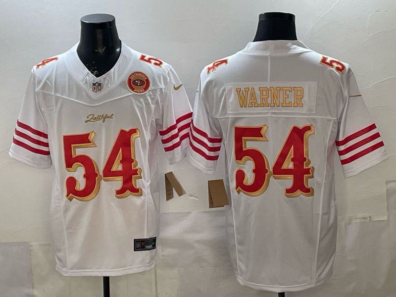 Men 2026 San Francisco 49ers #54 Warner White 5th generations Nike Limited NFL Jersey style 004